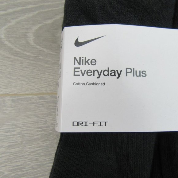 Nike Everyday Plus Cushioned Ankle Socks 6 Pack Mens Size 8-12 Black Dri-Fit NEW - Picture 3 of 9